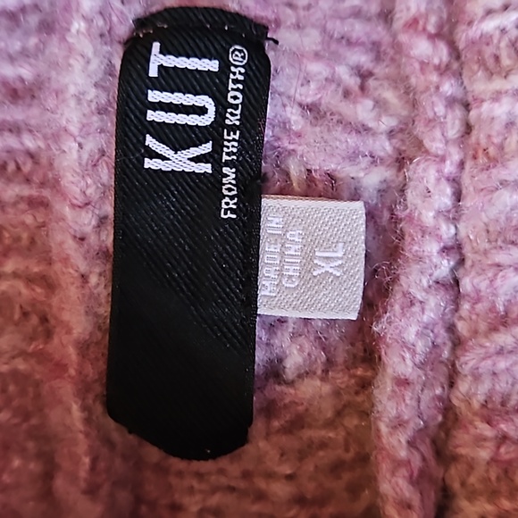 Kut from the Kloth XL turtleneck sweater. Lilac purple cable knit. - Picture 4 of 9